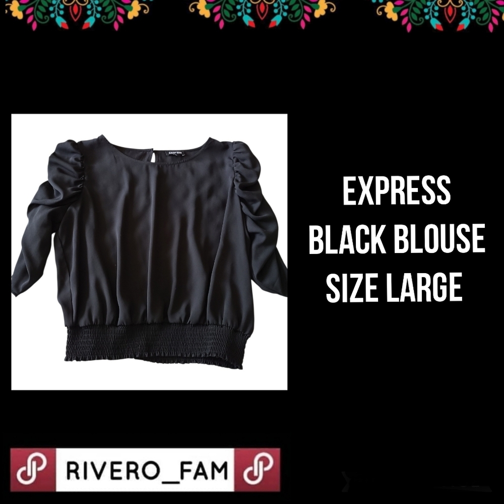 EXPRESS | 3/4 SLEEVE BLOUSE | BLACK |SIZE LARGE